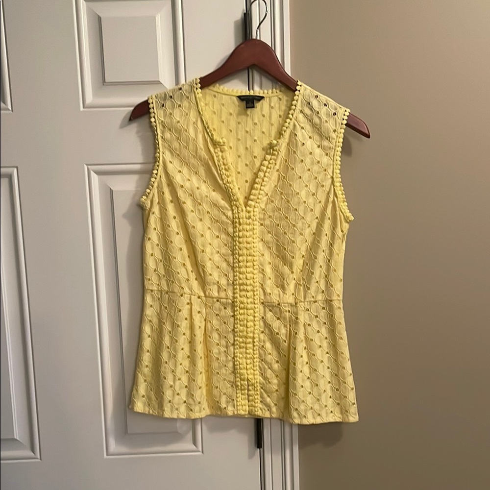 Banana Republic Yellow Sleeveless Peplum Blouse